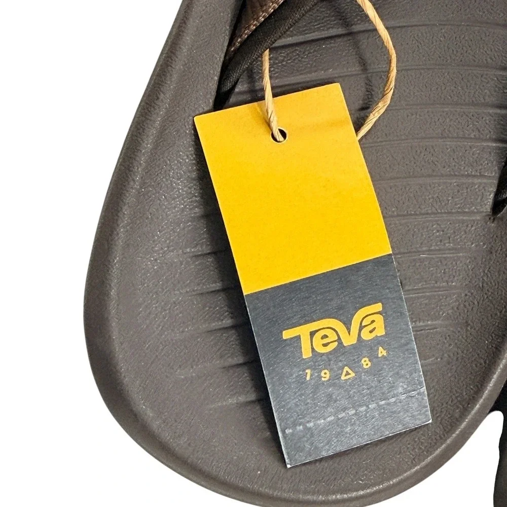 Teva Mens Hurricane Flip Sandals Archive Ladder Bison Brown 1169492 Size 7 NEW